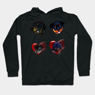 Rottweiler Sticker pack cute puppies Hoodie